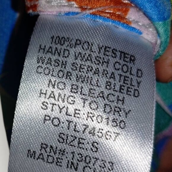 Umgee Womens Top Sz Small Oversized Blue Floral Puff Sleeves Coquette Whimsicore - Picture 9 of 9